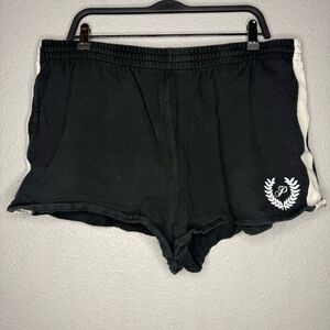 PINK Victoria Secret Black Women's Athletic Lounge Shorts with White Crest- XXL